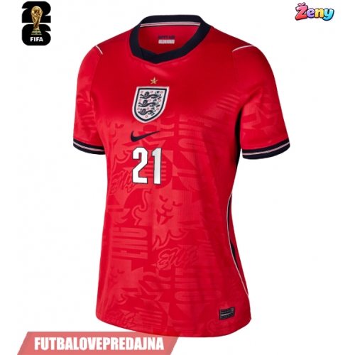 Lacne Ženy Futbalové dres Anglicko Eberechi Eze #21 MS 2026 Krátky Rukáv - Preč